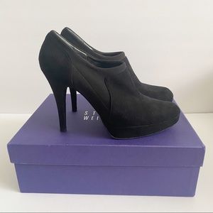 Stuart Weitzman Suede Ankle Booties Stiletto Heel